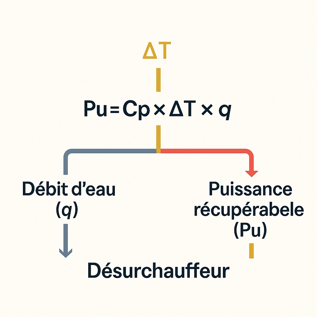 Illustration d'un schema hydraulique pour recuperer la chaleur d'un groupe froid