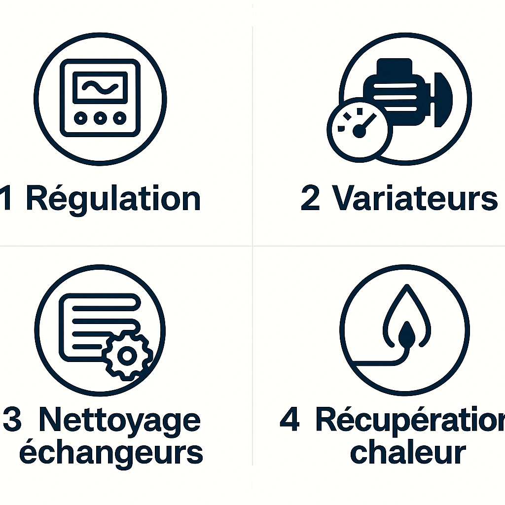 Étapes d'amélioration du COP d'un groupe froid industriel
