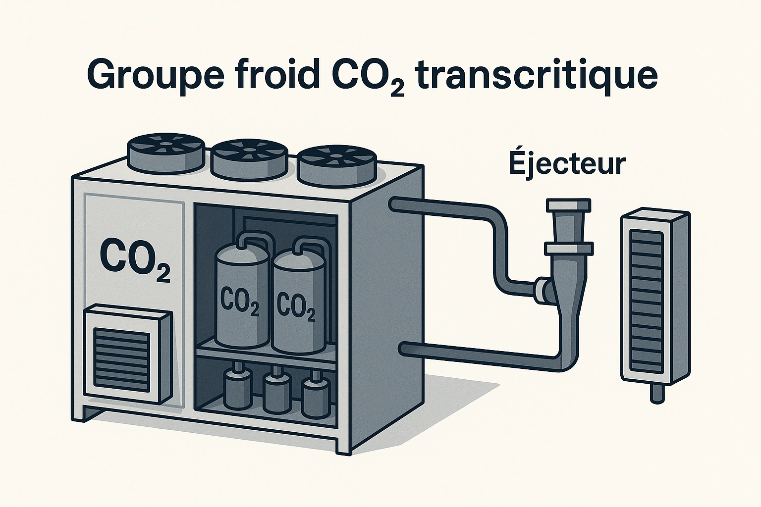 Groupe froid au CO₂ transcritique pour le froid commercial