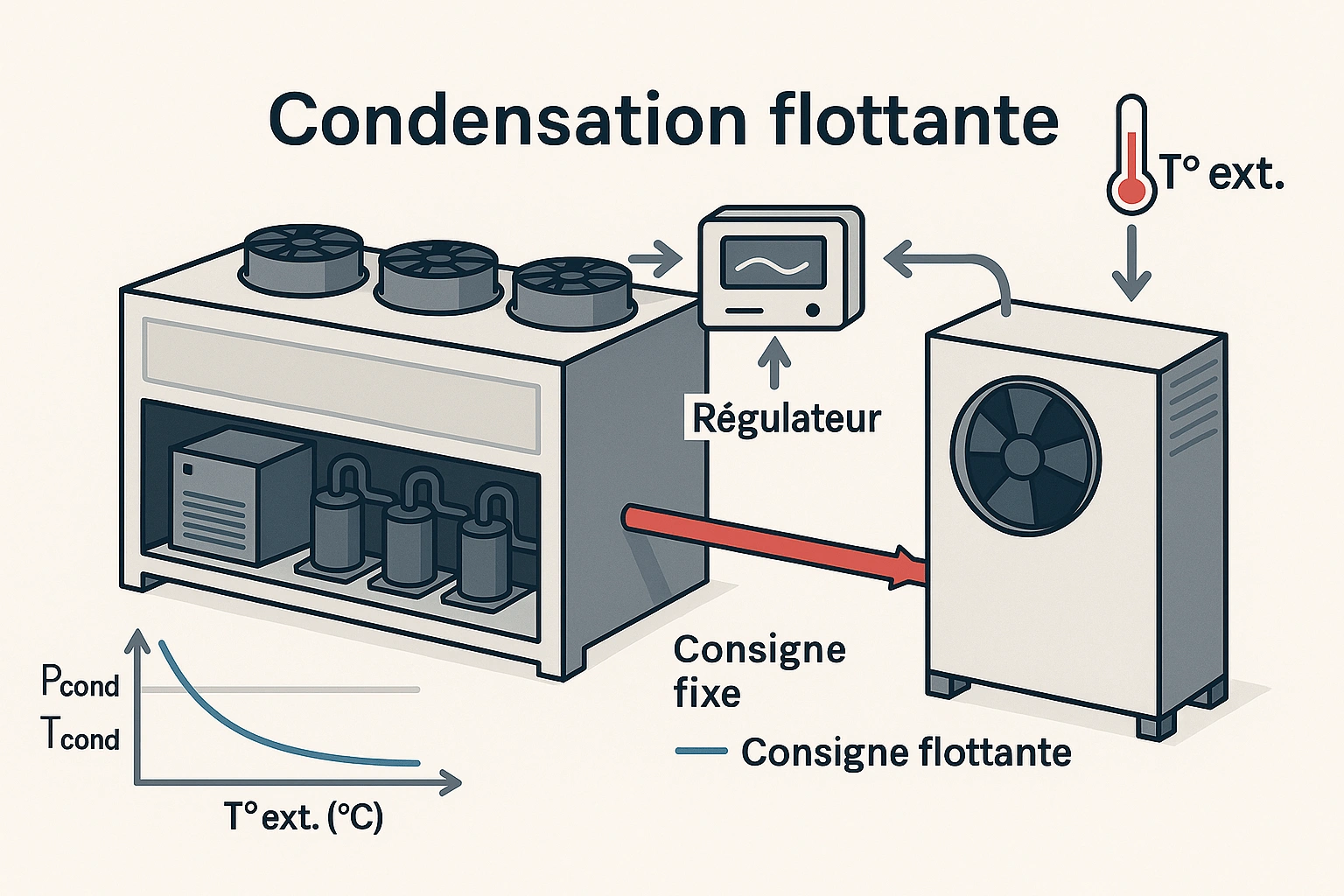 Système HP flottante sur groupe froid